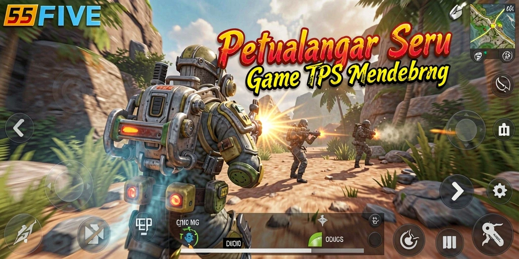Gameplay TPS yang mendebarkan di 55FIVE.