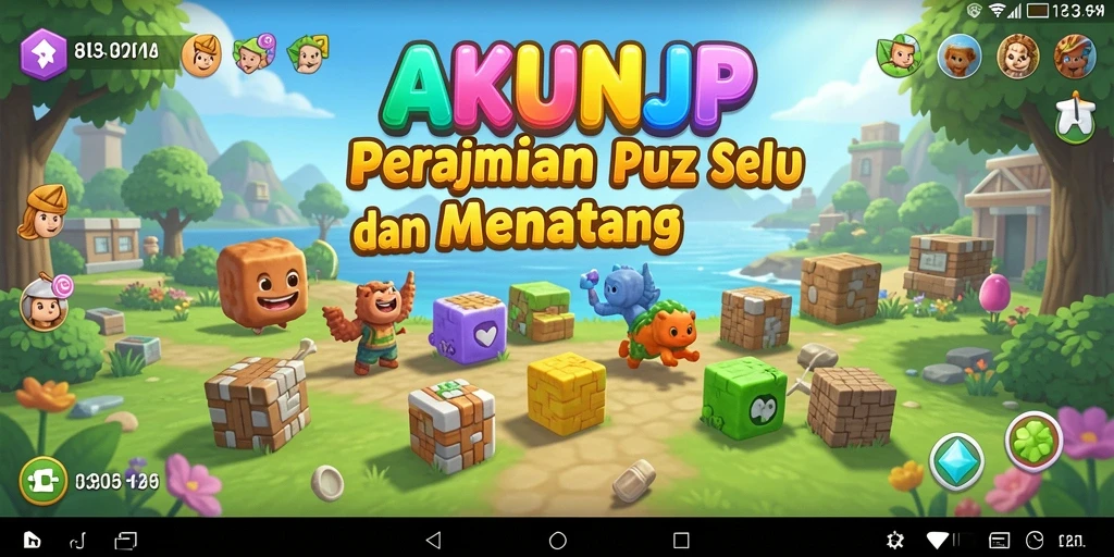 Screenshot gameplay AKUNJP menampilkan momen seru menyelesaikan teka-teki.