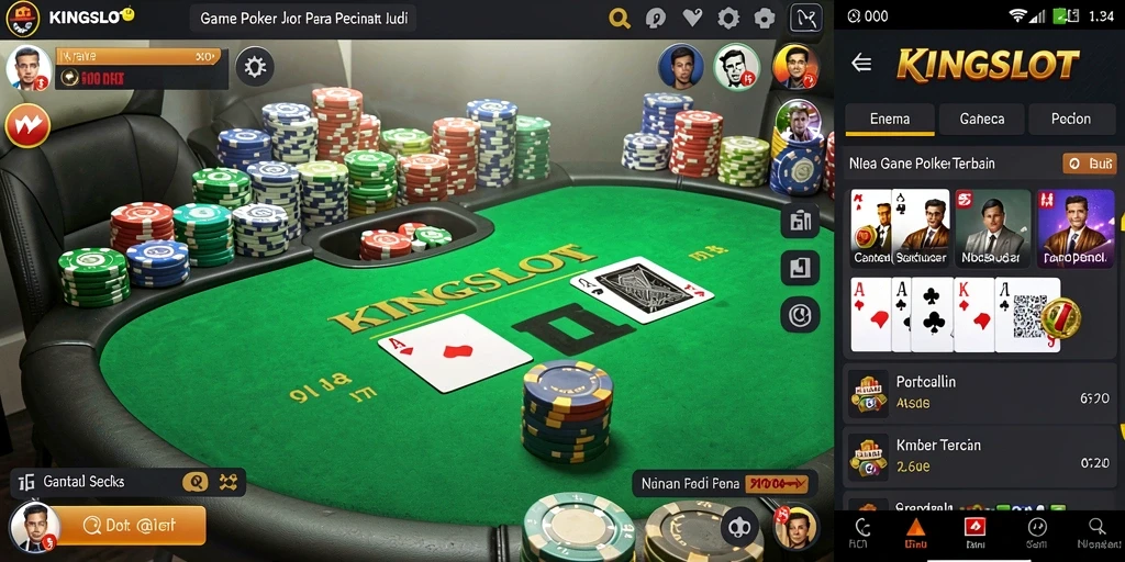Gameplay poker mendebarkan di KINGSLOT dengan pemain nyata.