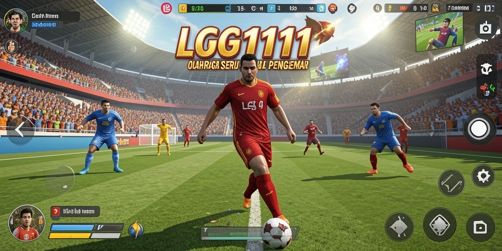 Screenshot gameplay LG111 menampilkan aksi olahraga yang mendebarkan.