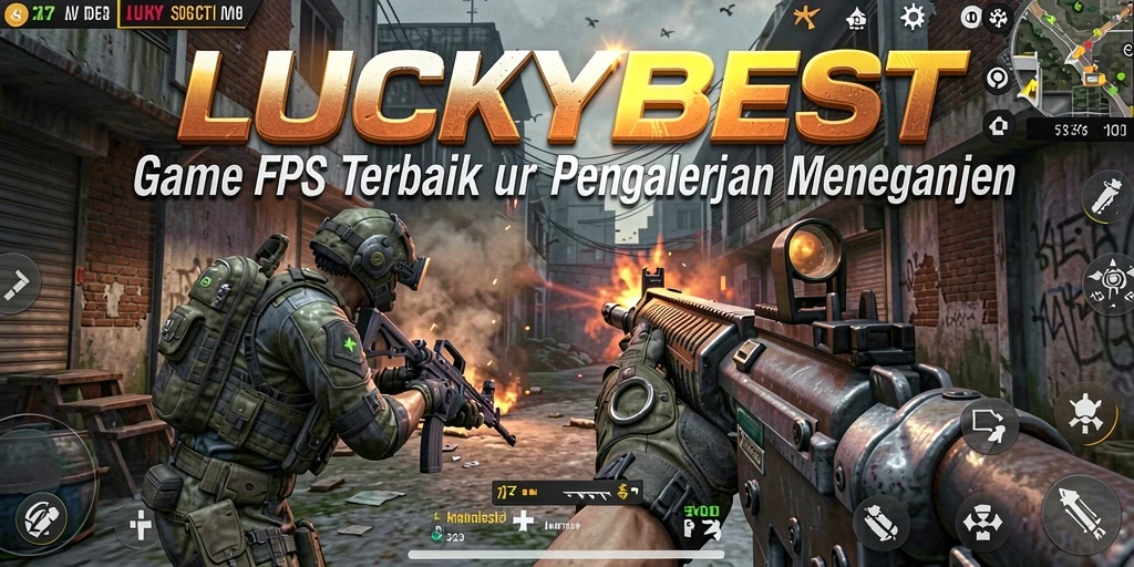 Tampilan gameplay mendebarkan dari LUCKYBEST dengan aksi tembak-menembak yang seru.