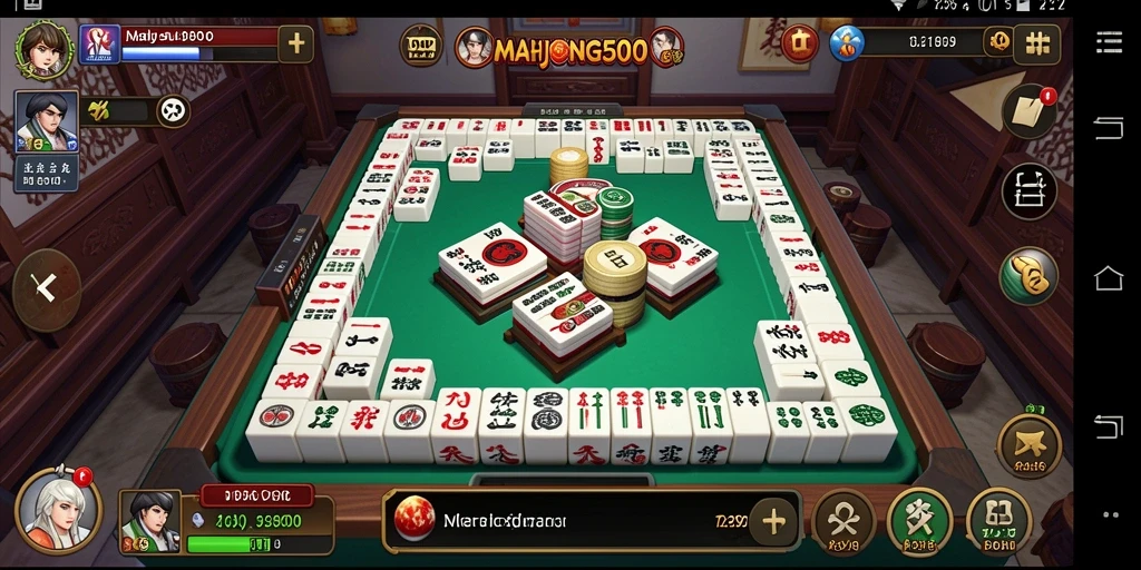 Screenshot gameplay MAHJONG500 yang menampilkan strategi menghapus ubin.
