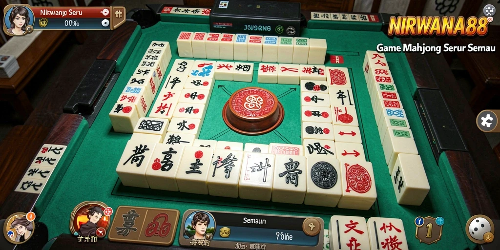 Tampilan gameplay menarik dalam NIRWANA88 dengan suasana Mahjong yang menawan.