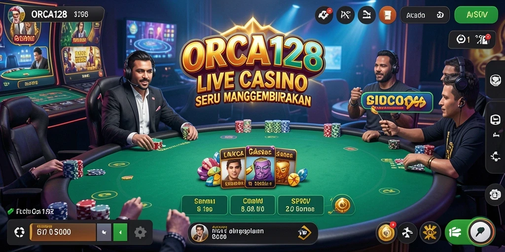 Tampilan gameplay Live Casino yang menarik dan interaktif di ORCA128.