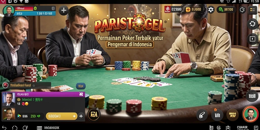 Tampilan gameplay Poker yang seru di PARISTOGEL.