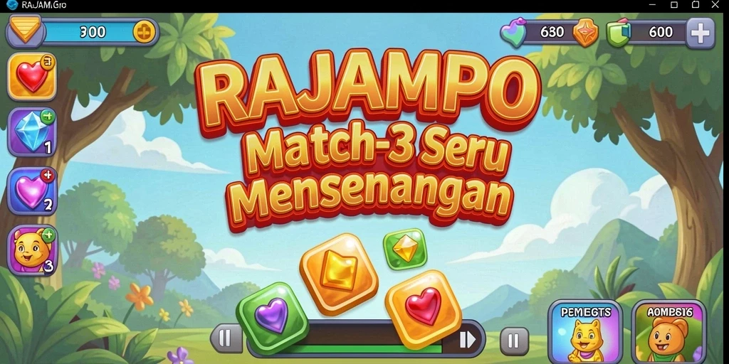 Gameplay seru dengan grafis berwarna-warni dalam RAJAMPO.