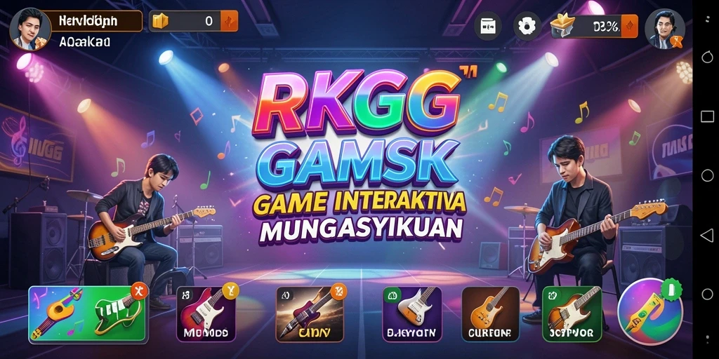 Screenshot RKGG menunjukkan gameplay musik yang seru dan interaktif.