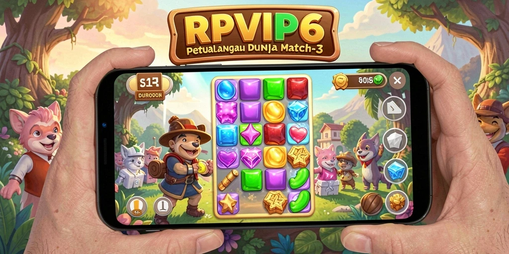 Gameplay seru RPVIP6 dengan tantangan Match-3 yang menarik.