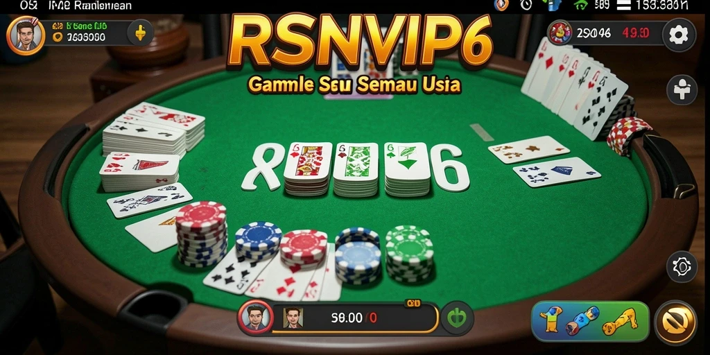 Tampilan gameplay seru RSNVIP6 dengan teman-teman dalam permainan Gaple.