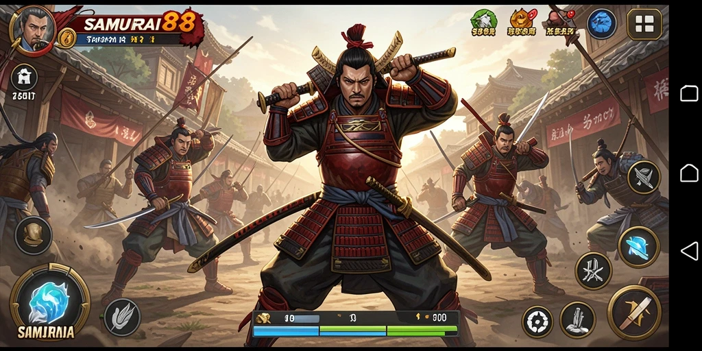 Tampilan gameplay <strong>SAMURAI88</strong> yang strategis dan mendebarkan.
