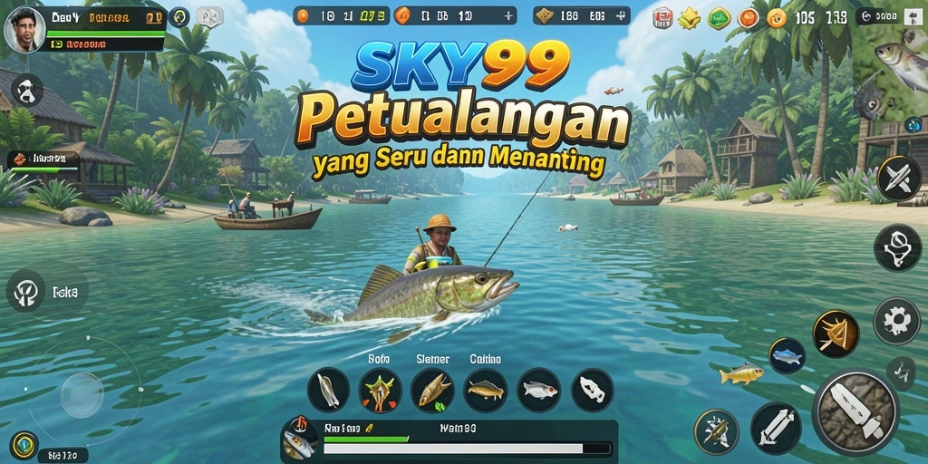Screenshot gameplay <strong>SKY99</strong> yang menampilkan aksi memancing yang seru.