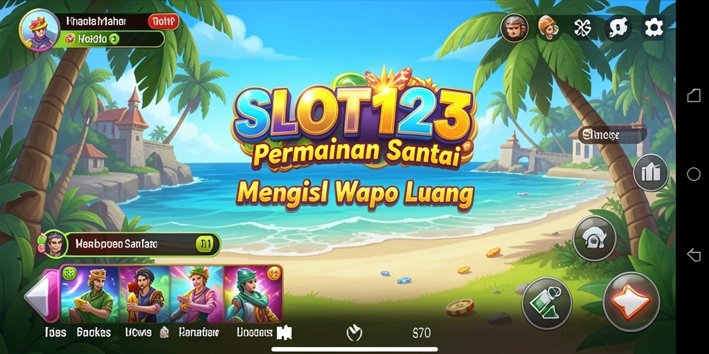 Tangkapan layar SLOT123 menunjukkan gameplay yang seru dan penuh warna.