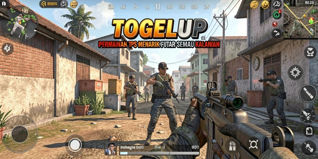 Tangkapan layar utama TOGELUP yang menunjukkan aksi gameplay TPS.