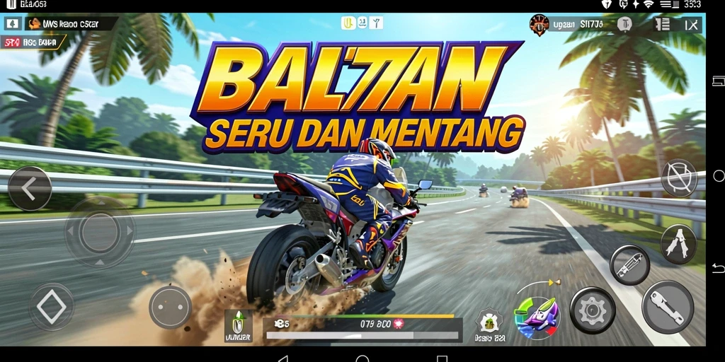 Tampilan gameplay UT77 yang seru dengan motor balap.