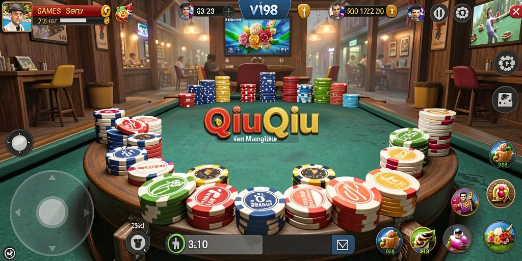 Tampilan gameplay QiuQiu yang menarik dan menyenangkan.