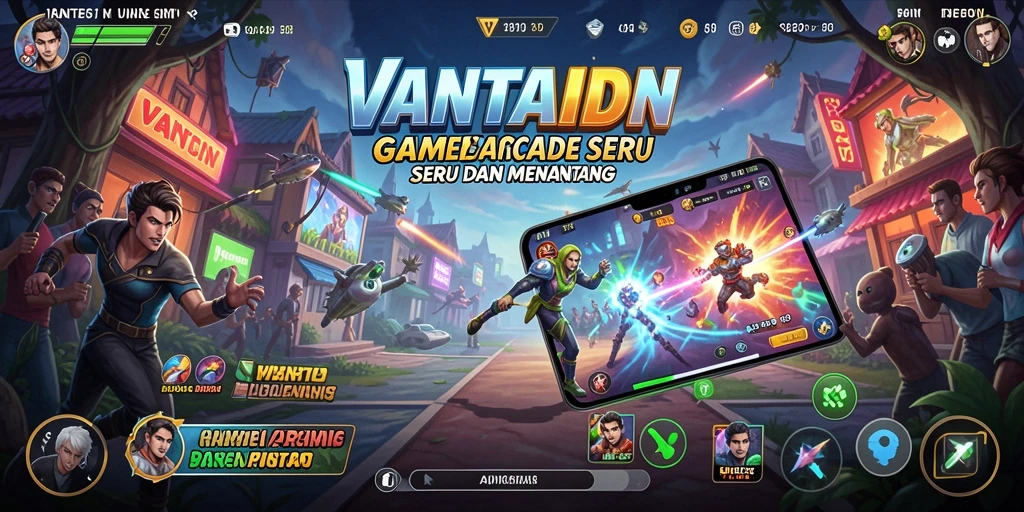 Tangkapan layar VANTAIDN menunjukkan serunya gameplay Arcade dengan rintangan menantang.