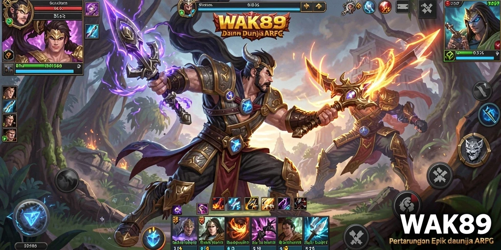 Tampilan gameplay seru dan pertarungan yang mendebarkan dalam WAK89.